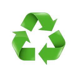 Obraz premium Green recycling symbol isolated on transparent background
