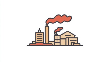Obraz premium Industrial Pollution: A Visual Representation of Factory Emissions and Air Contamination