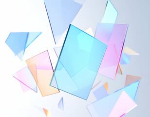 Abstract Colorful Glass Fragments