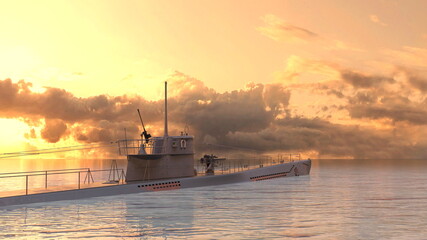 潜水艦　3DCGレンダリング