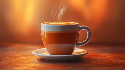 Obraz premium Warm cup of coffee steaming (1)