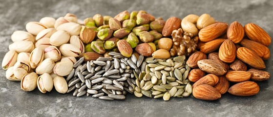 Assorted Nuts and Seeds Mix Healthy Food Photography