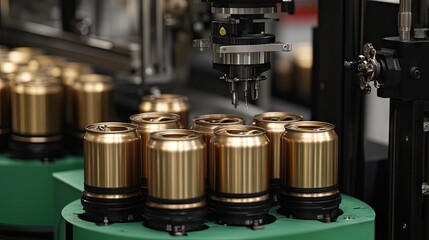 Fototapeta premium Metal can forming equipment manufacturing food-grade cans