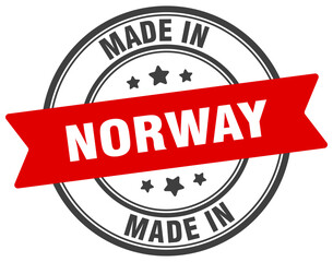 Made in Norway round sign. Made in Norway stamp.