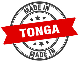 Made in Tonga round sign. Made in Tonga stamp.