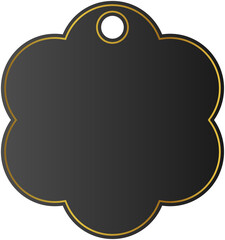 Black Blank Tag with Gold Border
