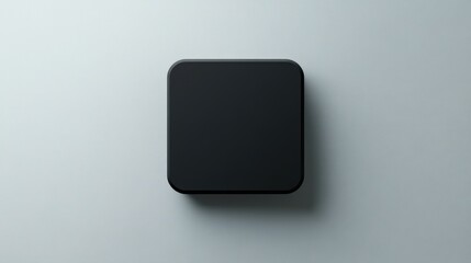 Black Square on Grey Background: Minimalist Design Concept
