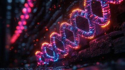 Abstract glowing spiral against dark background