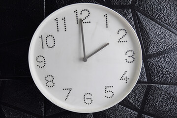 Focus time in clock of two o'clock for design in your business concept isolated on black background