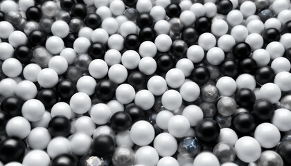Spheres of Black White and Grey Filling the Frame in Monochrome