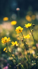 Fototapeta premium Yellow Flowers in a Field