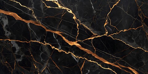 Elegant black marble texture with golden veins perfect for luxury backgrounds and designs