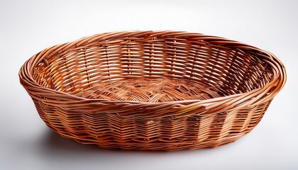 Fototapeta premium brown wicker basket isolated on transparent