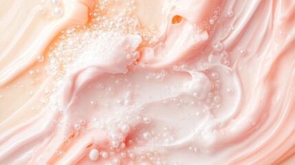 Fototapeta premium Creamy Swirls: A Textural Delight of Peach and White