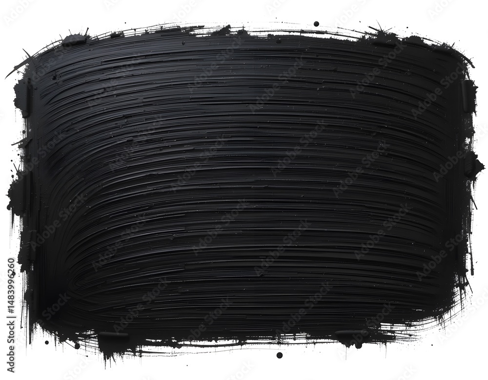Poster bold black brushstroke texture on white canvas, an artistic design element, perfect for creative pro
