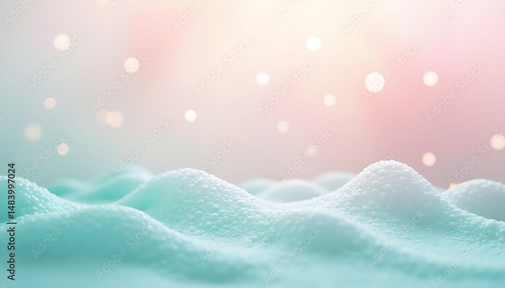 Poster abstract aqua surface with bokeh lights soft and calming