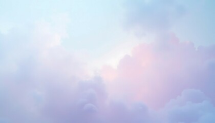 Fototapeta premium Pastel Sky with Fluffy Clouds and Soft Light