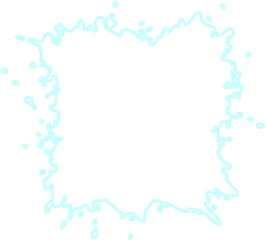 Small irregular speck with a scattered neon contour and hollow center resembling a faded water splash.