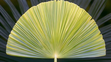 Stunning Closeup of a Palmetto Palm Leaf Fan