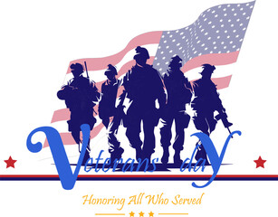 Happy Veterans Day United States of America background vector illustration