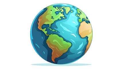 Earth Icon Cartoon Vector Illustration for Global Communication Concept
