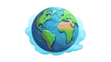 Earth Icon Cartoon Vector Illustration: Educational, Kids, Geography Concept Design