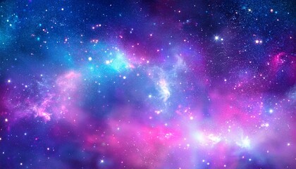 sparkling lights glittering in ethereal blues purples and pinks magical galaxy or nebula background in vibrant dreamy colors