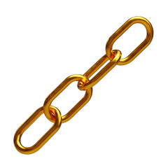 Fototapeta premium 3d gold chain link on transparent background