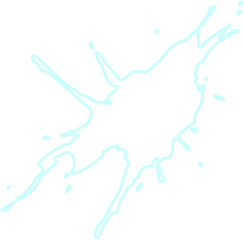 Linear burst splash with stretched neon contour forming a sharp directional water splatter element.