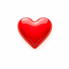Fototapeta premium Glossy Red Heart Symbol of Love, Romance, and Valentine's Day