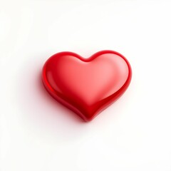 Fototapeta premium Glossy Red Heart Shape Perfect for Valentine's Day, Love, and Romance Designs