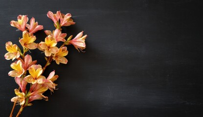 Vibrant flowers on a dark background, emphasizing contrast and elegance.