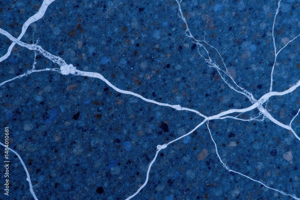 Poster abstract blue marble texture with white veining patterns