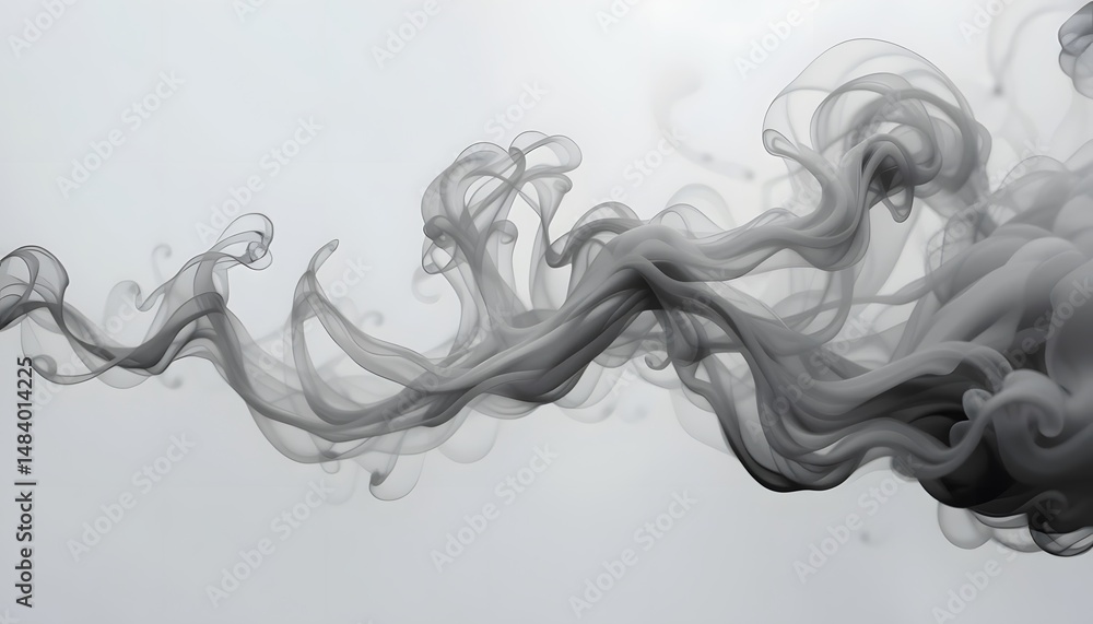 Leinwandbilder swirling smoke dances gracefully against white, it's a beautiful abstract design element. soft flowi