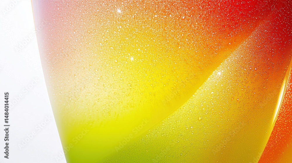 Poster abstract gradient blend with radiant hues and refreshing droplets enhancing the texture and depth fo