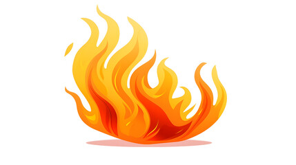 Colorful flame cartoon vector illustration on a white background for design projects