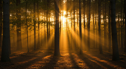 Obraz premium sunrise in the forest