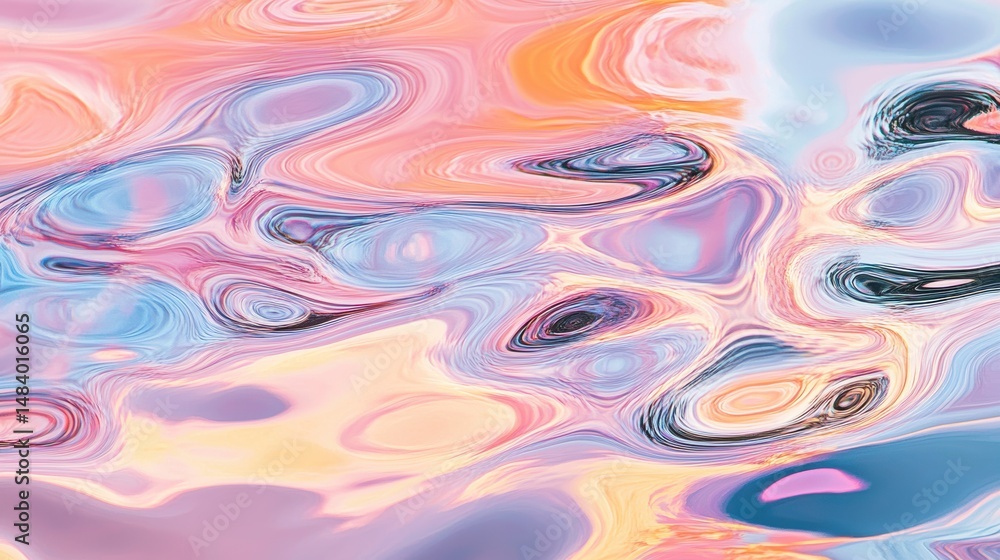 Poster swirling pastel colors create mesmerizing abstract art fluid artistic movement soft blended tints ba