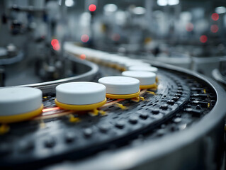 Fototapeta premium Smoke detector manufacturing process clean convey