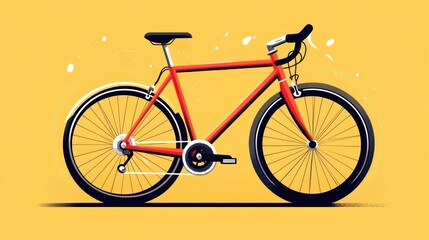 Fototapeta premium Vibrant Red Bicycle: A Stylish Ride