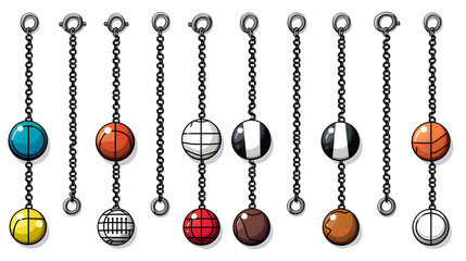 Professional Football Chain Indicator Set Cartoon Vector Illustration for Sports Events