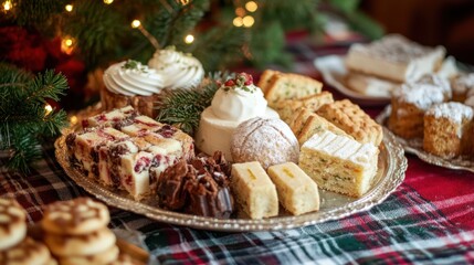 Naklejka premium A Festive Christmas Dessert Platter