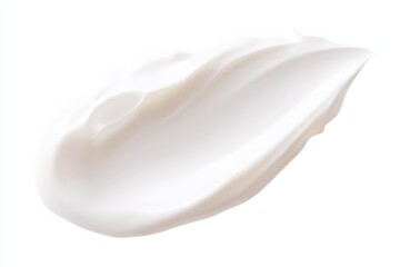 Creamy white lotion swirl against a clean white background.  Texture and consistency showcased.