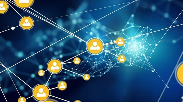 Digital Connection: Dynamic network of interconnected nodes, symbolizing the essence of digital connection and information exchange.