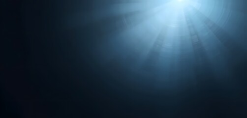 Fototapeta premium Gradient Of Light, Flowing From Darkness To Light Blue, A Soft Texture. An Airy Design Evoking Depth, With Radiating Light Diffusing Outward. An Abstract Modern Image, Full Of Calmness.