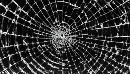 Fototapeta premium Broken Glass Pattern On Black Background