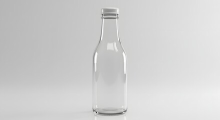 Empty Clear Glass Bottle Mockup Perfect for Your Beverage or Sauce Packaging Design