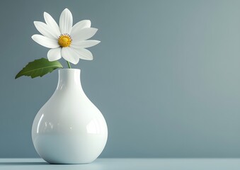 5. Simple white vase with one flower
