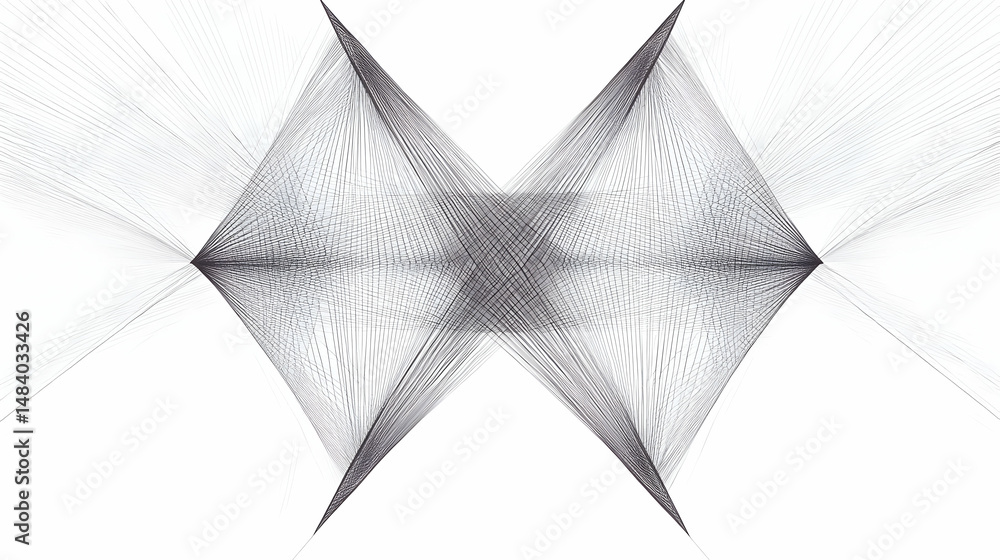 Poster symmetrical converging lines creating abstract geometric composition