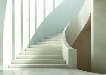 Fototapeta premium 19. White staircase with clean shadows